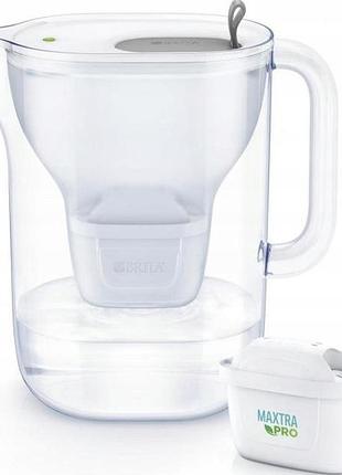 Кувшин з фільтром brita style xl сірий + картридж maxtra pro pure performance