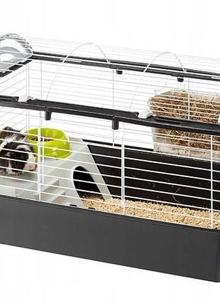 Клітка для кролика/морської свинки ferplast casita 80 з поїлком будиночком мисочкою