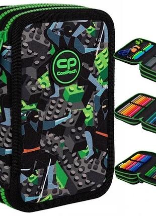 Триповерховий розкладний пенал coolpack jumper 3 з комплектацією kids from the block