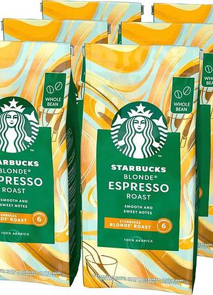 Starbucks blonde espresso roast blonde roast кава в зернах 200г (6 шт у наборі)