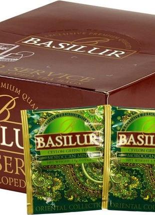 Зелений чай basilur moroccan mint експрес-мята horeca 100 шт.