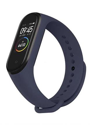 Ремешок для xiaomi mi band 3 4 оригинальный дизайн темно-синий силиконовый браслет для фитнеса sku_stcom_2710000180500