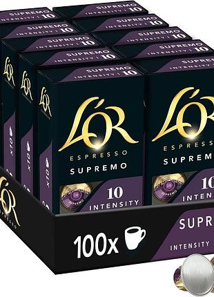 L'or supremo 100 капсул кави інтенсивність 10 сумісні з nespresso®* (набір 10 x 10 шт.)