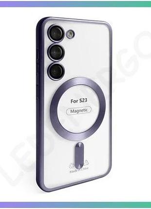 Чехол magsafe для samsung galaxy s23/s911 2023 фиолетовый накладка для смартфона с закрытой камерой sk sku_stcom_2710000309055