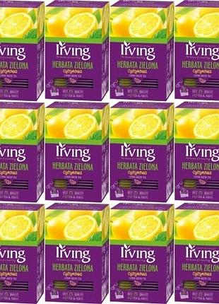 Набір з 12 штук зеленого чаю irving з лимоном 240 штук