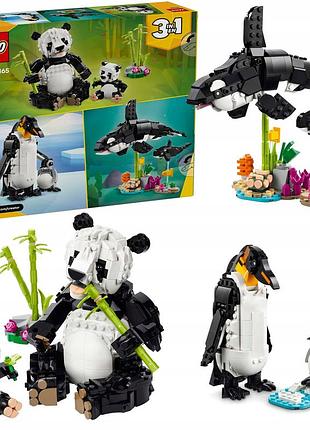 Lego creator 31165 3 в 1 дикі тварини: сім'я панд пінгвінів китів