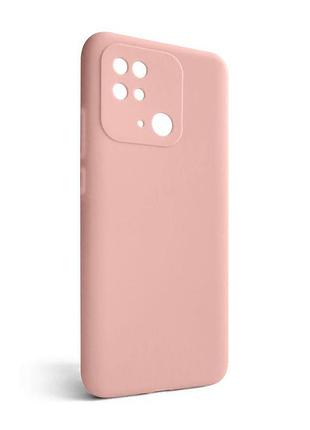 Чехол силиконовый для xiaomi redmi 10c розовый накладка без логотипа для смартфона защитный чехол sku_stcom_2710000241935