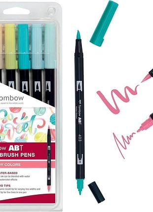 Tombow abt dual brush pen з двома кінчиками candy colours 6 шт. кольоровий 1 шт. (1 упаковка)
