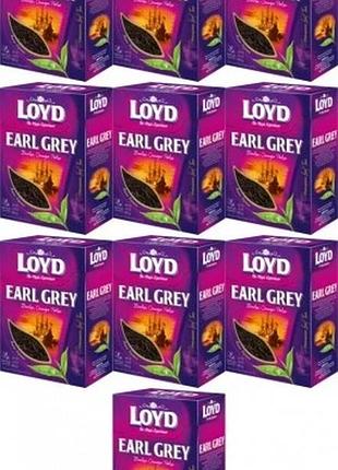 Набір 10 штук чорний чай листовий loyd earl grey 100г x10