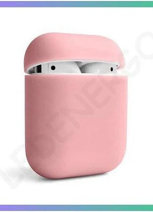 Чехол для airpods slim силіконовий рожевий для захисту навушників apple sku_2710000176329 sku_stcom_2710000176329