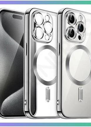 Чехол magsafe для apple iphone 11 pro max срібний накладка з закритою камерою та низом для смартфона s sku_stcom_2710000297062
