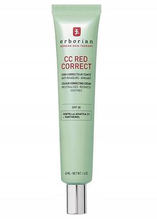 Крем для обличчя erborian cc red correct 30 spf 40 мл освітлювальний