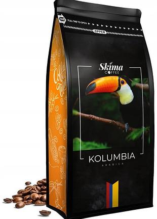 Набір з 2 штук кава зернова kolumbia 100% arabica 1 кг свіжообсмажена для кавомашини