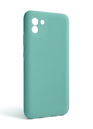 Чехол силиконовый для samsung galaxy a03/a035 2021 бирюзовый накладка без логотипа закрита камера sku_stcom_2710000238584