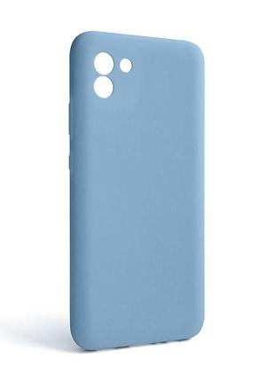 Чехол full silicone для samsung galaxy a03/a035 2021 голубой силиконовая накладка с закрытой камерой sku_stcom_2710000238522