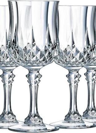 Cristal d'arques paris колекція longchamp 6 келихів для вина 25cl у kwarx блискучі прозорі висока міцність вироблено у франції