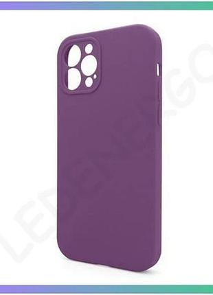 Чехол full silicone case для apple iphone 12 pro max фиолетовый силиконовый с закрытой камерой без лог sku_stcom_2710000258285