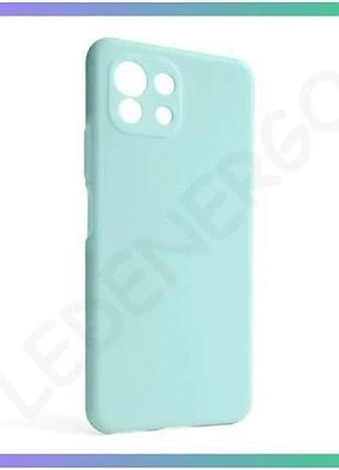 Чехол силіконовий для xiaomi mi 11 lite 4g бірюзовий накладка з закритою камерою та низом sku_27100002 sku_stcom_2710000241058