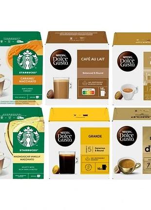 Капсули кави nescafe dolce gusto dallmayr starbucks набір мікс 88 штук 4+2
