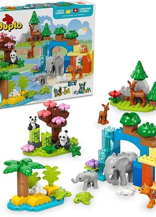 Lego duplo town сім'ї диких тварин 3 в 1 навчальна іграшка з 10 фігурками тварин креативний подарунок для дітей від 2 років 10446
