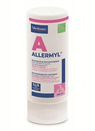 Шампунь virbac allermyl дерматологічний 250 мл для собак і котів суха шкіра