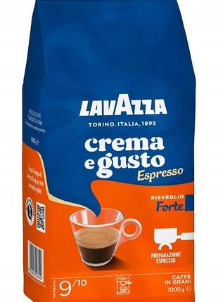 1кг кава в зернах lavazza crema e gusto forte смачна кава змішана