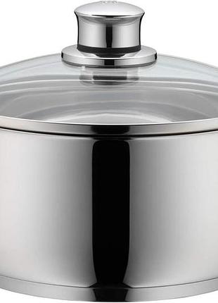 Wmf diadem plus каструля для індукційного приготування 20 см 3,0 л скляна кришка полірована нержавіюча сталь cromargan без