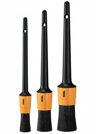 Набір з 3 штук набір пензлів adbl round detailing brush для деталей і важкодоступних місць 8 12 16