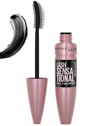 Набір з 3 штук туш для вій maybelline lash sensational intense black чорний об'єм