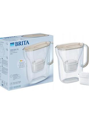 Фільтрувальний глечик brita style essential 2,4 л пісочний + 1 змінний фільтр