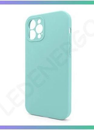 Чохол силіконовий для apple iphone 12 pro max бірюзовий закрита камера без логотипу чохол-накладка зах sku_stcom_2710000258445