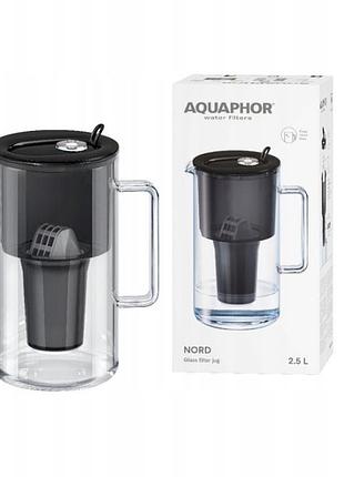 Фільтрувальний глечик aquaphor nord 2,5 л зі змінним фільтром a5 (350 л) чорний