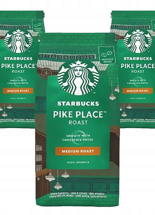 Кава starbucks pike place roast зернова 3x 200 г