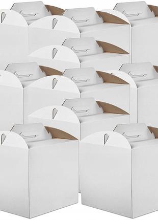 Упаковка для торта біла 30x30x25см картонна коробка 10 штук