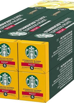 Starbucks blonde espresso roast безкофеїнові капсули кави nespresso blonde roast 6 x 10 (60 капсул)