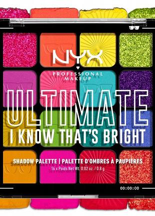 Палітра тіней для повік nyx ultimate tropic shock 04 i know that's bright