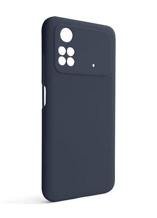 Чехол full silicone для xiaomi poco m4 pro 5g с закрытой камерой синего цвета чехол-накладка sku_stcom_2710000241270