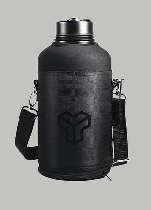 Велика стильна спортивна сталева пляшка-бідон на плече water jug strix 1.8л