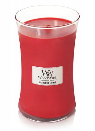 Традиційна соєва свічка "crimson berries" woodwick 1 шт.