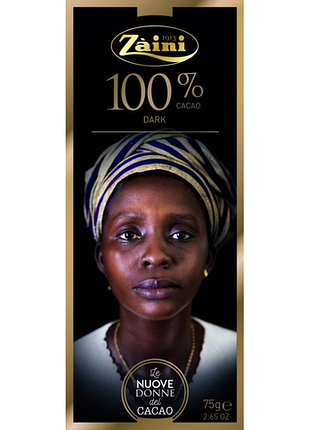 Гіркий шоколад 100% какао zaini women of cocoa 12 штук шт. 75г супер ціна