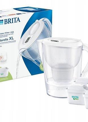 Фільтруючий кувшин brita marella xl 3.5l білий з 4 касетами maxtra pro