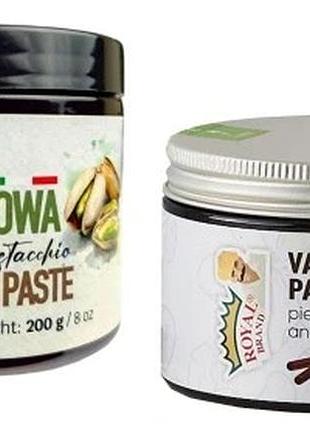 Набір 2 продуктів: ванільна паста з бурбонською ваніллю 100г + сицилійська паста з фісташками 200g