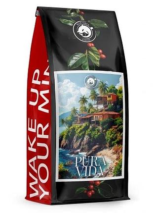 Зернова кава 1кг pura vida 100% арабіка свіжообсмажена blue orca coffee