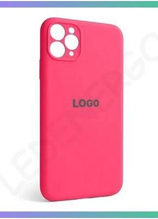 Чехол full silicone case для apple iphone 11 pro max розовый с закрытой камерой и логотипом силиконовы sku_stcom_2710000233725