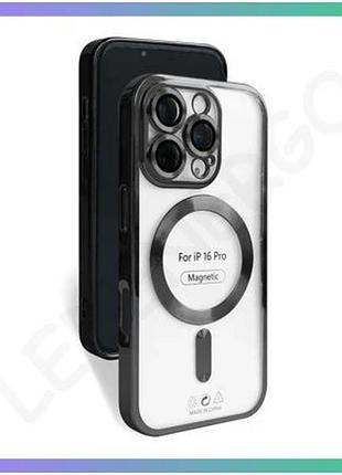 Чехол magsafe для apple iphone 16 pro черный накладка для смартфона с закрытой камерой и низом sku_271 sku_stcom_2710000308935