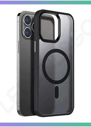 Чехол magsafe для apple iphone 11 pro max чорний матовий накладка з металевими кнопками для смартфона sku_stcom_2710000297956