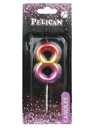 Свічка для торта pelican " " райдужна 6см