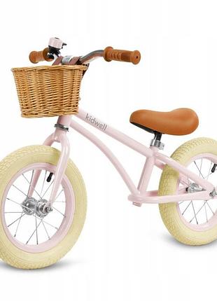 Дитячий біговий велосипед kidwell classy pink balance bike з надувними колесами 12"