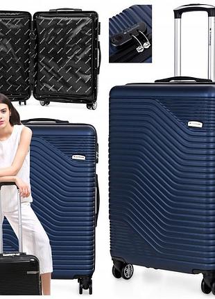 Велика подорожна валіза на колесах багаж з abs міцний код xxl sapphire duo