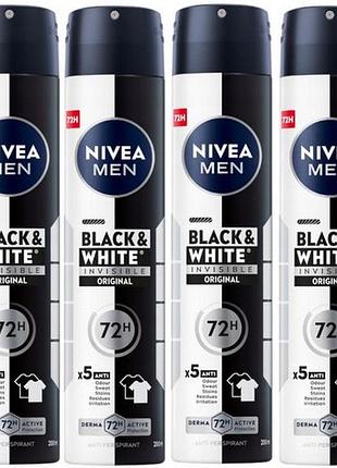 Антиперспірант-спрей nivea men black&white invisible original 72h 6x200 мл